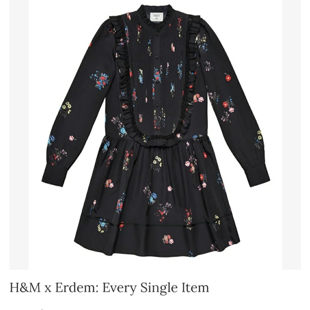 ERDEM x H&M Black Floral Dress